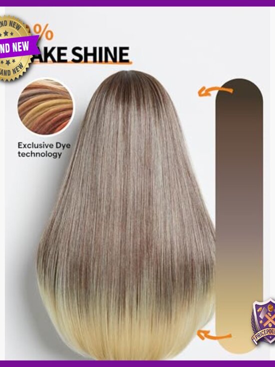 Synthetic Straight Wig with Bangs Layered Glueless True Scalp main image 6
